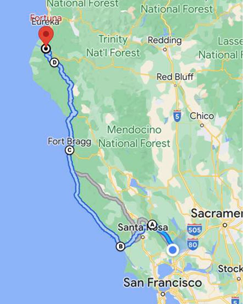 Pacific Coast Road Trip - Day 7, 8 and 9: Fortuna CA to Napa CA