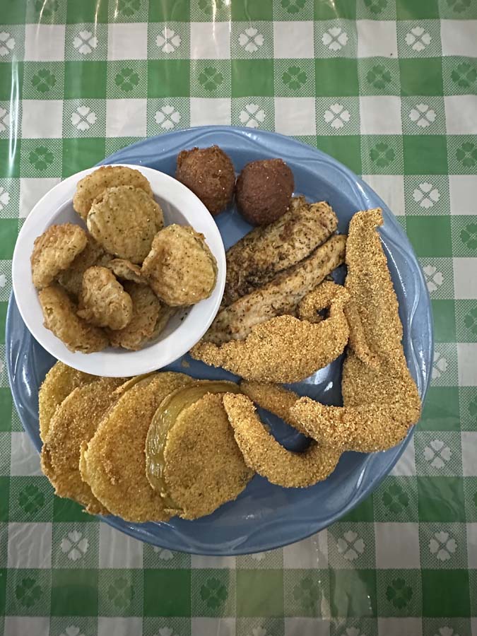 fried green tomatoes and catfish